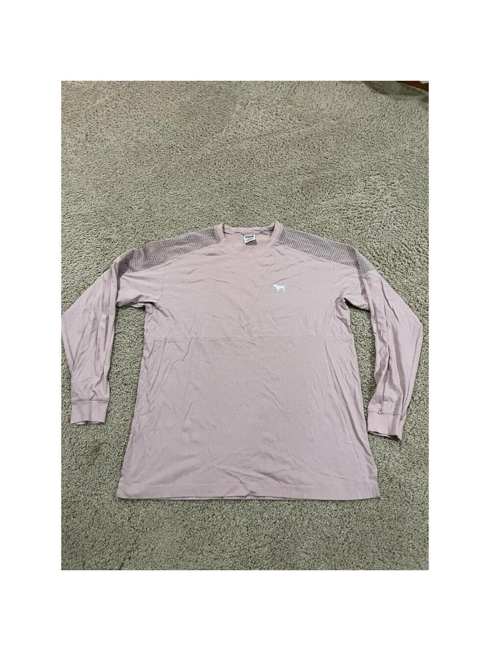 Women’s Victoria's Secret PINK Long Sleeve Shirt L Large Pastel Pink Color